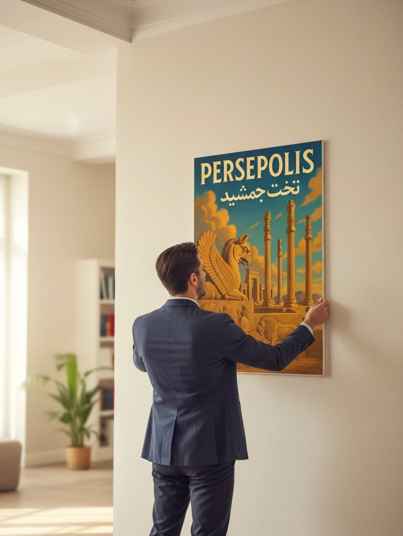 Persepolis Poster | Persian Wall Art Print | Ancient Iran Art | Takhte Jamshid | Vintage Persian Travel Decor