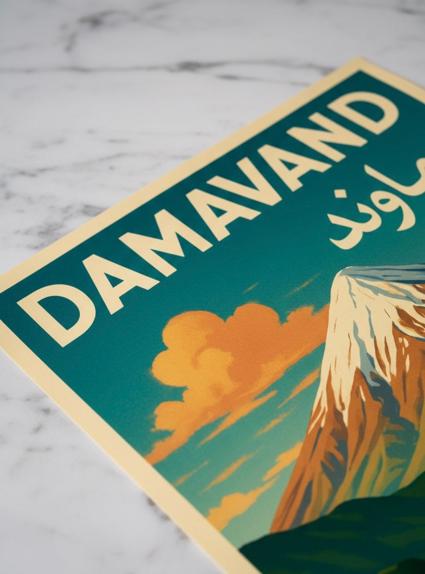 Damavand Print | Persian Wall Art Poster | Alborz Mountains Art | Iran Landscape | Vintage Persian Travel Decor