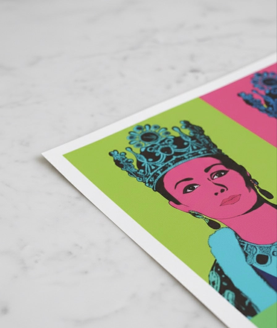 Farah Pahlavi Pop Art Print | Persian Wall Art | Andy Warhol Style Poster | Pahlavi Era Art | Iranian Empress
